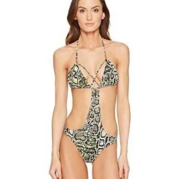 L'Agent by Agent Provocateur Mercades Swimsuit Snake Print Size L - Picture 2 of 7